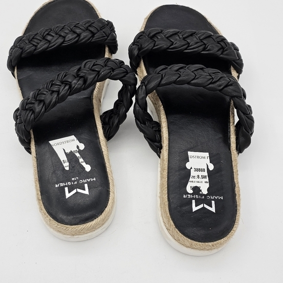 NEW Marc Fisher Jaimee Braided Two Strap Espadrille Jute Slide Sandals Size 8.5 - Picture 6 of 11